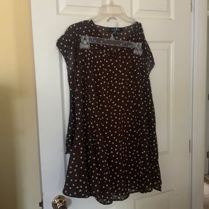 Brown polka dot skirt set